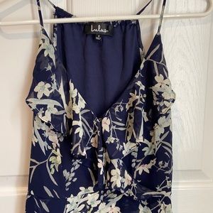 Faux wrap ruffle dress